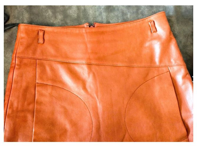Ba&sh MISSY Lammlederrock S/M Cognac - Ansicht 10