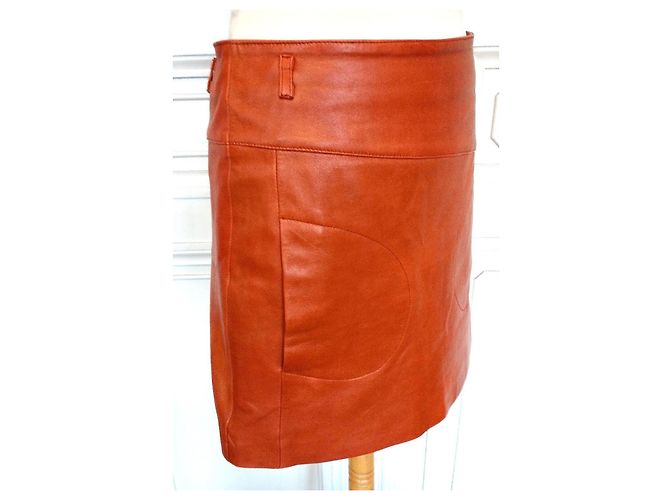 Ba&sh MISSY Lammlederrock S/M Cognac - Ansicht 11