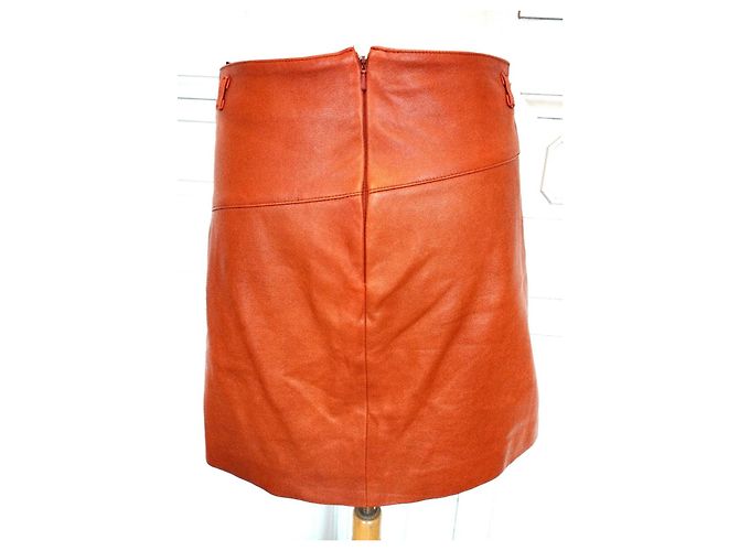 Ba&sh MISSY Lammlederrock S/M Cognac - Ansicht 4