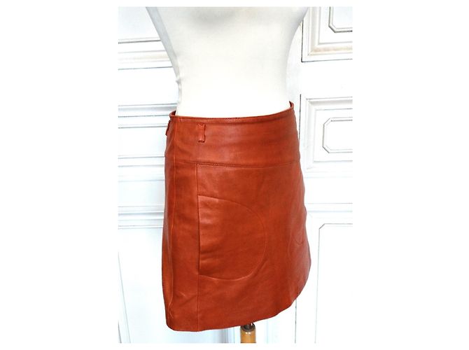 Ba&sh MISSY Lammlederrock S/M Cognac - Ansicht 7
