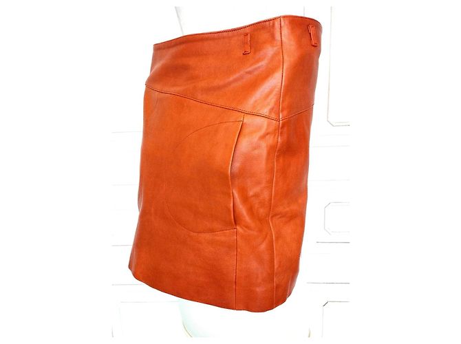 Ba&sh MISSY Lammlederrock S/M Cognac - Ansicht 8
