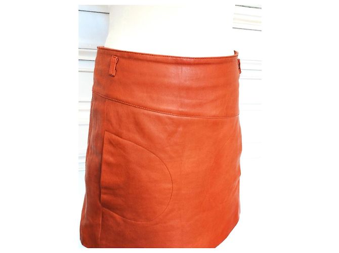 Ba&sh MISSY Lammlederrock S/M Cognac - Ansicht 9