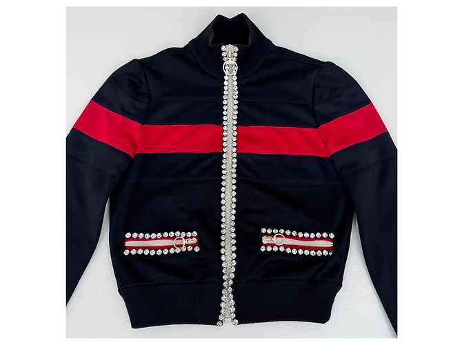 Giacca bomber Gucci nera con cristalli Nero - vista 7