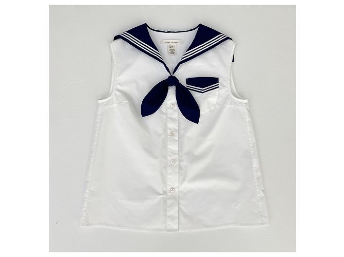 Camicia Marc Jacobs Bianca e Blu in Stile Marinaio in Cotone Bianco - vista 3