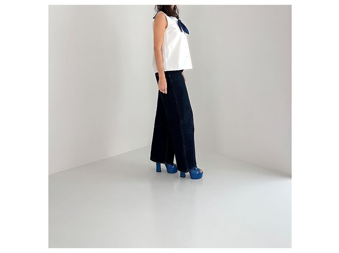 Camicia Marc Jacobs Bianca e Blu in Stile Marinaio in Cotone Bianco - vista 5