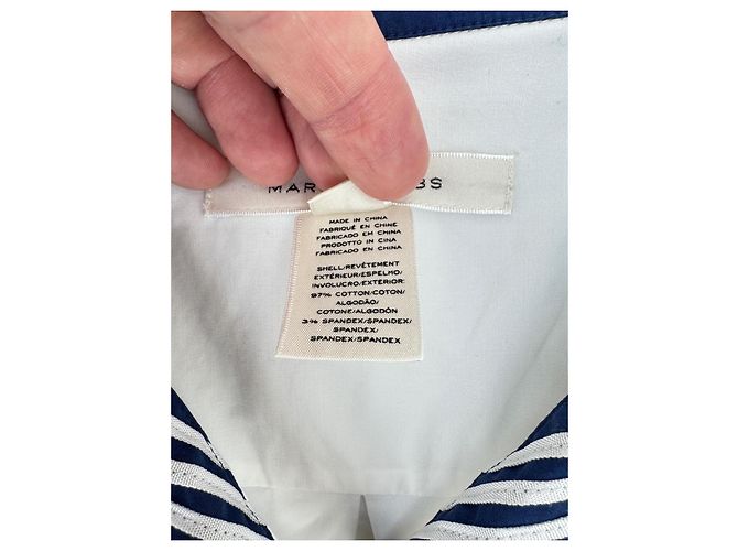 Camicia Marc Jacobs Bianca e Blu in Stile Marinaio in Cotone Bianco - vista 9