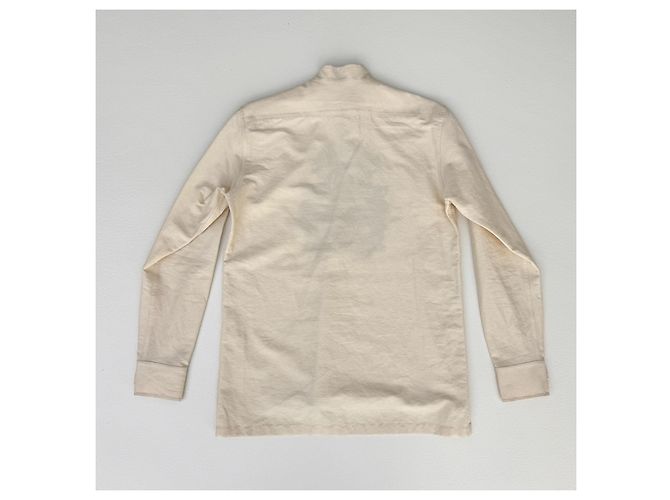 Camisa beige bordada Dries Van Noten de algodón y lino - vista 4