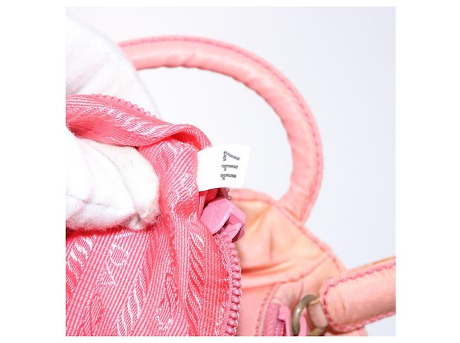 Borsa Tote Prada Nylon Rosa Oro Auth 135667 D'oro - vista 11