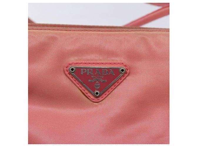 Borsa Tote Prada Nylon Rosa Oro Auth 135667 D'oro - vista 17