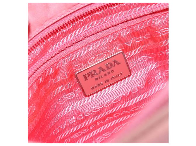 Borsa Tote Prada Nylon Rosa Oro Auth 135667 D'oro - vista 18