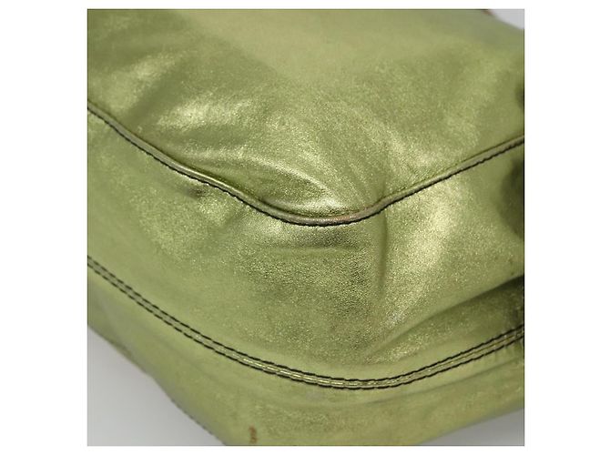 VALENTINO Borsa a mano in pelle verde lime oro Auth ar13709 D'oro - vista 15