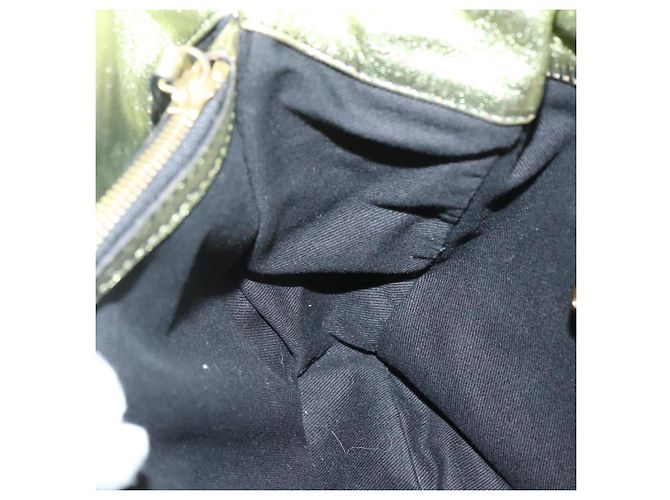 VALENTINO Borsa a mano in pelle verde lime oro Auth ar13709 D'oro - vista 19