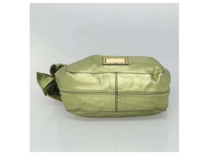 VALENTINO Borsa a mano in pelle verde lime oro Auth ar13709 D'oro - vista 5