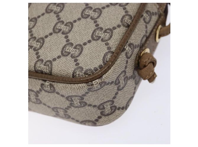 Borsa a Spalla GUCCI GG Plus Supreme PVC Beige Oro Auth sw1190 D'oro - vista 10
