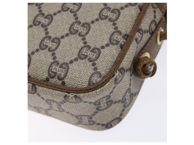 Borsa a Spalla GUCCI GG Plus Supreme PVC Beige Oro Auth sw1190 D'oro - vista 12