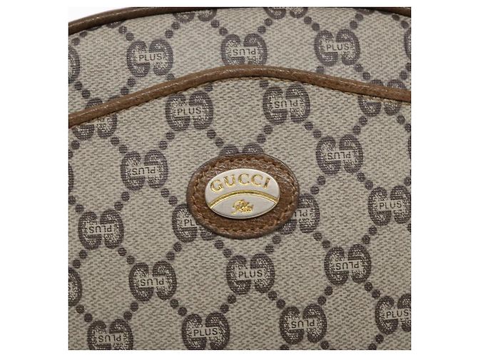 Borsa a Spalla GUCCI GG Plus Supreme PVC Beige Oro Auth sw1190 D'oro - vista 14