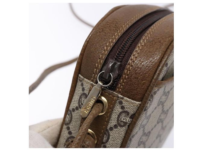 Borsa a Spalla GUCCI GG Plus Supreme PVC Beige Oro Auth sw1190 D'oro - vista 15