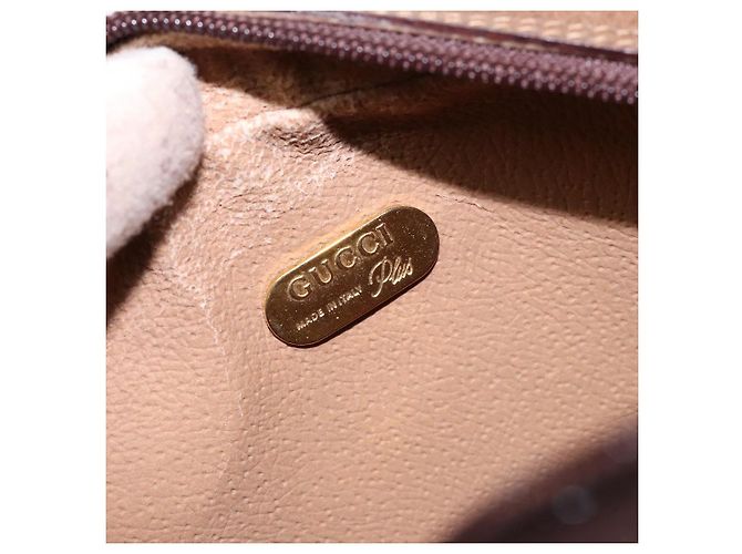 Borsa a Spalla GUCCI GG Plus Supreme PVC Beige Oro Auth sw1190 D'oro - vista 16