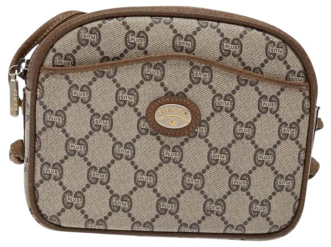 Borsa a Spalla GUCCI GG Plus Supreme PVC Beige Oro Auth sw1190 D'oro - vista 2