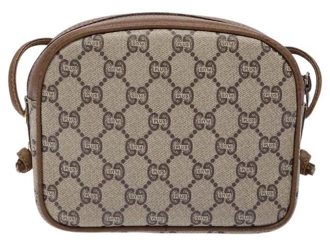 Borsa a Spalla GUCCI GG Plus Supreme PVC Beige Oro Auth sw1190 D'oro - vista 3