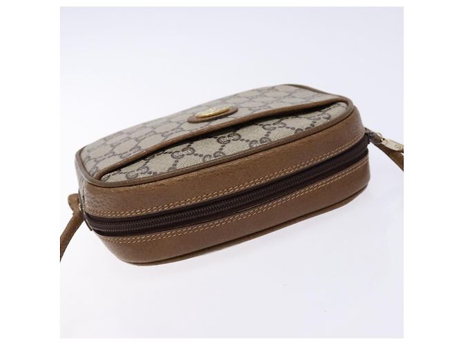 Borsa a Spalla GUCCI GG Plus Supreme PVC Beige Oro Auth sw1190 D'oro - vista 6