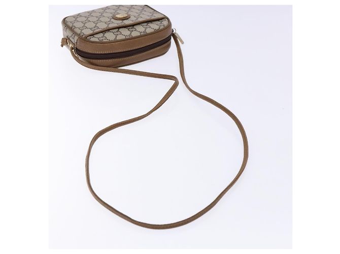 Borsa a Spalla GUCCI GG Plus Supreme PVC Beige Oro Auth sw1190 D'oro - vista 7