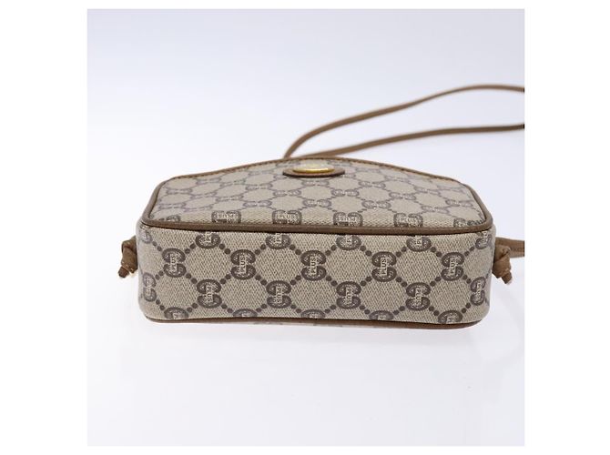 Borsa a Spalla GUCCI GG Plus Supreme PVC Beige Oro Auth sw1190 D'oro - vista 9