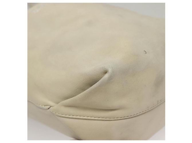 SAINT LAURENT Borsa a Spalla Teddy Small in Pelle Bianca Argento Auth BA4161 Bianco - vista 10