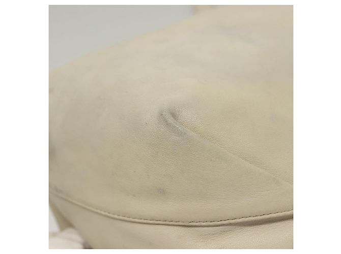 SAINT LAURENT Borsa a Spalla Teddy Small in Pelle Bianca Argento Auth BA4161 Bianco - vista 11