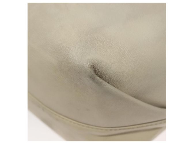 SAINT LAURENT Borsa a Spalla Teddy Small in Pelle Bianca Argento Auth BA4161 Bianco - vista 13