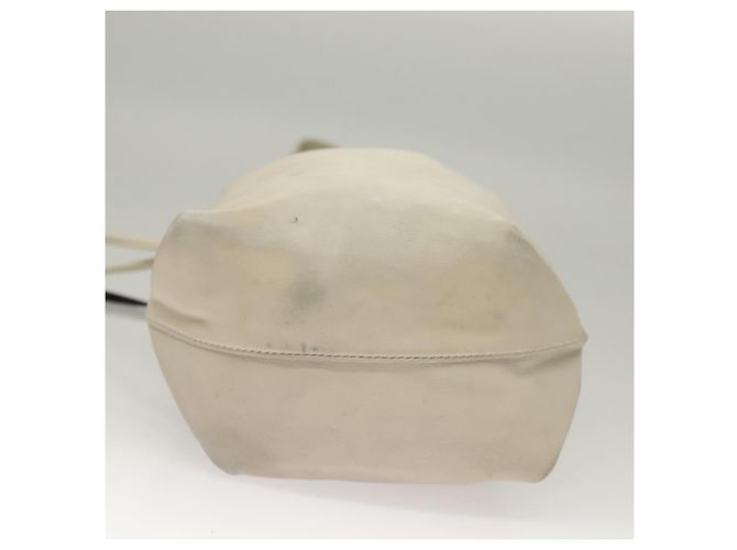 SAINT LAURENT Borsa a Spalla Teddy Small in Pelle Bianca Argento Auth BA4161 Bianco - vista 9