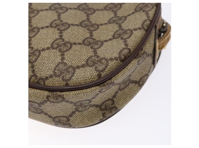 Borsa Gucci GG Supreme Web Sherry Line in PVC Beige Oro 007 58 6112 Auth ep9956 D'oro - vista 12