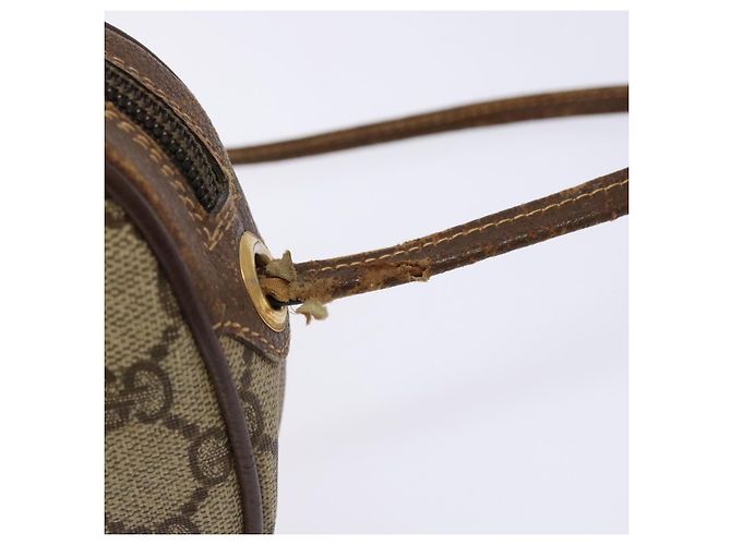 Borsa Gucci GG Supreme Web Sherry Line in PVC Beige Oro 007 58 6112 Auth ep9956 D'oro - vista 14