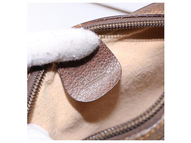 Borsa Gucci GG Supreme Web Sherry Line in PVC Beige Oro 007 58 6112 Auth ep9956 D'oro - vista 17