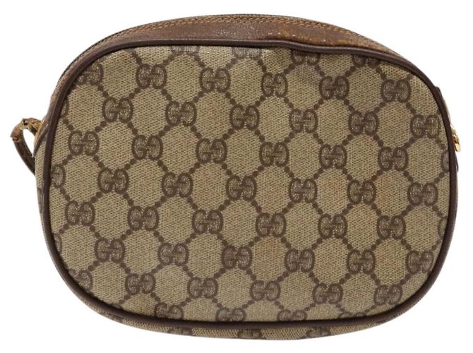 Borsa Gucci GG Supreme Web Sherry Line in PVC Beige Oro 007 58 6112 Auth ep9956 D'oro - vista 3
