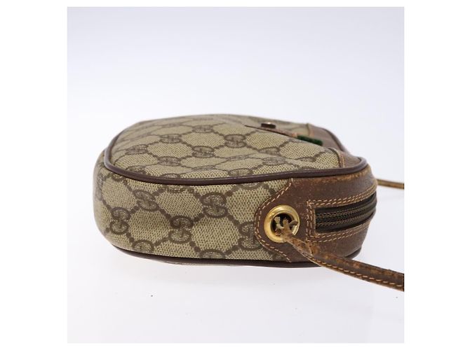 Borsa Gucci GG Supreme Web Sherry Line in PVC Beige Oro 007 58 6112 Auth ep9956 D'oro - vista 4