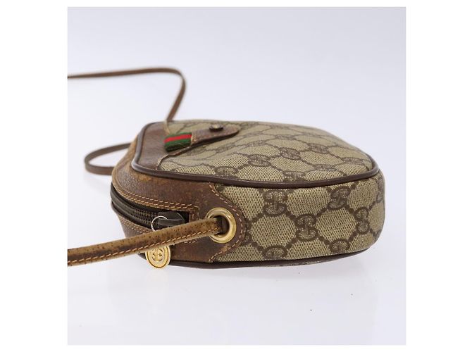Borsa Gucci GG Supreme Web Sherry Line in PVC Beige Oro 007 58 6112 Auth ep9956 D'oro - vista 5