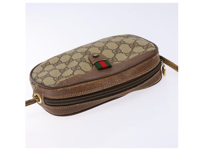 Borsa Gucci GG Supreme Web Sherry Line in PVC Beige Oro 007 58 6112 Auth ep9956 D'oro - vista 6
