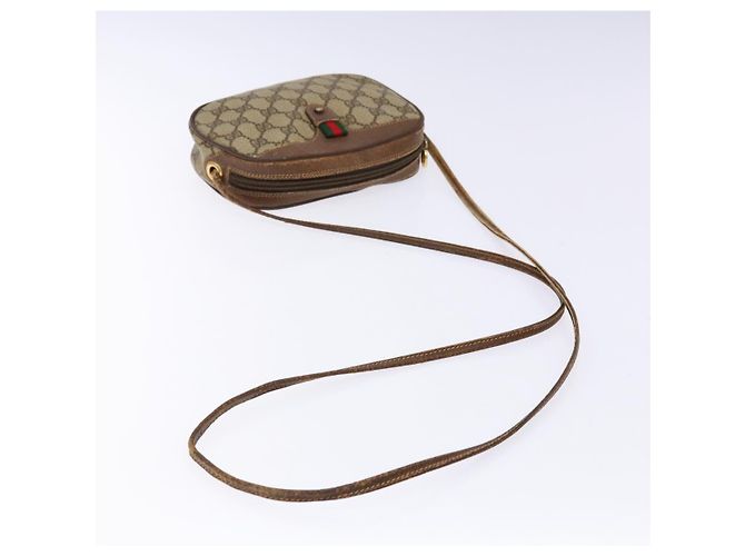 Borsa Gucci GG Supreme Web Sherry Line in PVC Beige Oro 007 58 6112 Auth ep9956 D'oro - vista 7