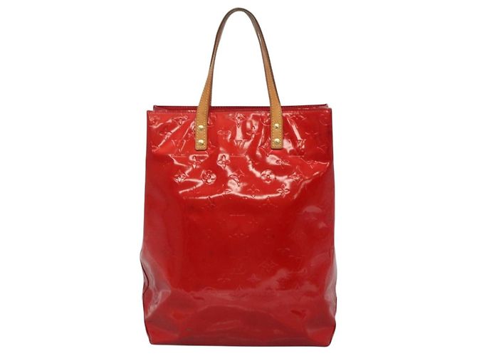 LOUIS VUITTON Monogram Vernis Reade MM Borsa a Mano Rossa M91086 LV Auth bs28208 Rosso - vista 2