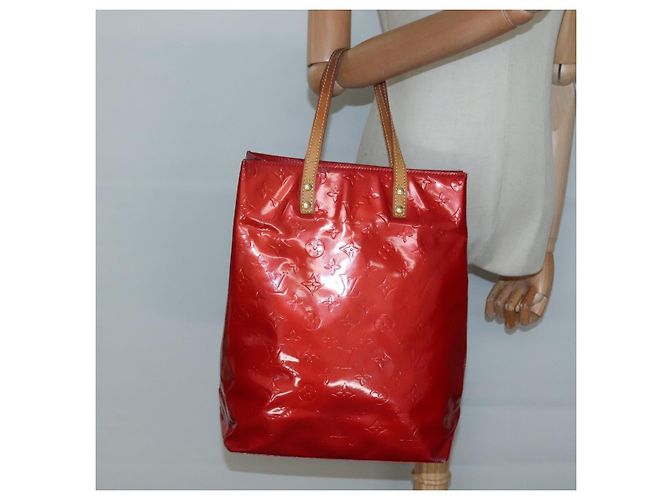 LOUIS VUITTON Monogram Vernis Reade MM Borsa a Mano Rossa M91086 LV Auth bs28208 Rosso - vista 20