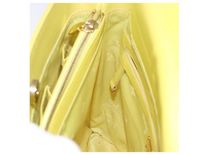 Borsa tote in pelle MCM Studs oro giallo lime Auth 133982 D'oro - vista 20