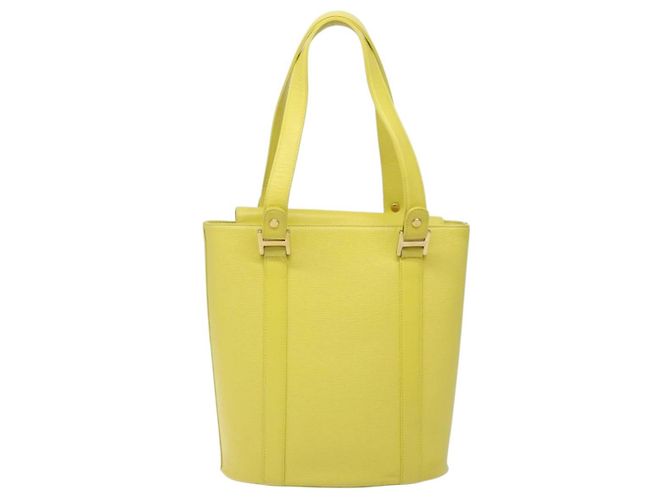 Borsa tote in pelle MCM Studs oro giallo lime Auth 133982 D'oro - vista 3