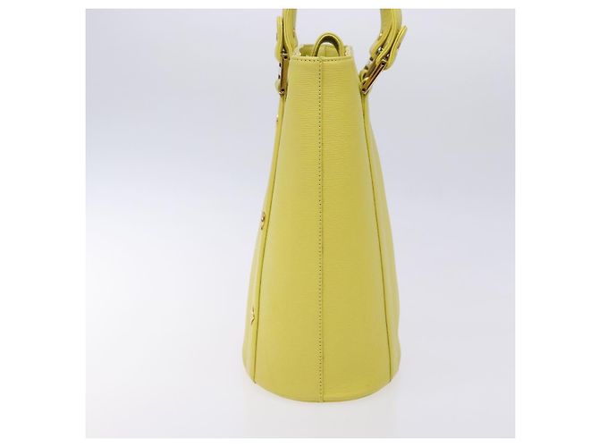 Borsa tote in pelle MCM Studs oro giallo lime Auth 133982 D'oro - vista 4