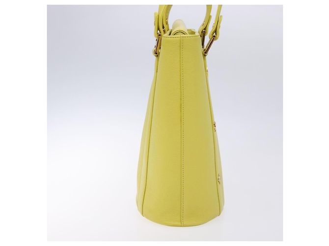 Borsa tote in pelle MCM Studs oro giallo lime Auth 133982 D'oro - vista 5