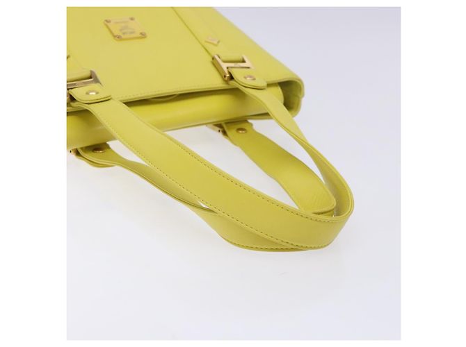Borsa tote in pelle MCM Studs oro giallo lime Auth 133982 D'oro - vista 7