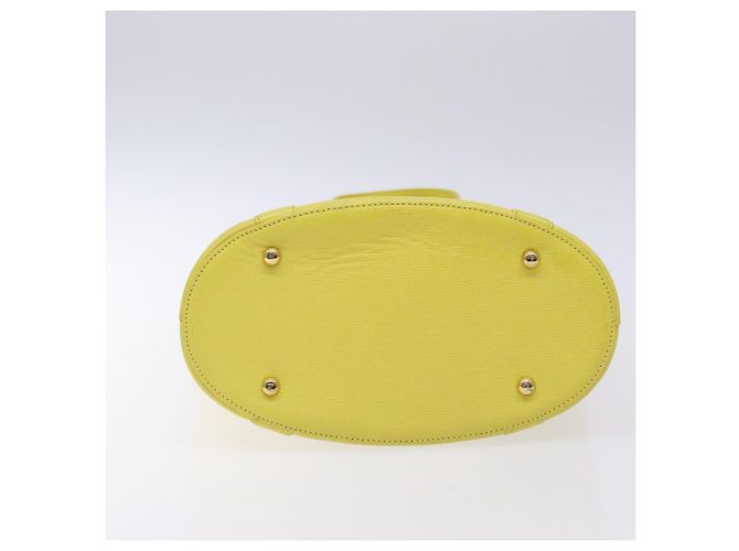 Borsa tote in pelle MCM Studs oro giallo lime Auth 133982 D'oro - vista 9