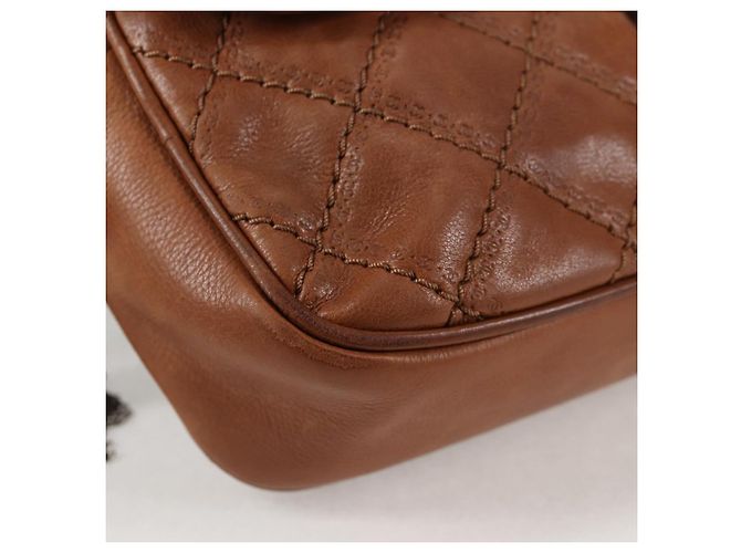 CHANEL Matelassé 25 Borsa a Spalla con Catena in Pelle Marrone Argento CC Autenticata 134215 - vista 12