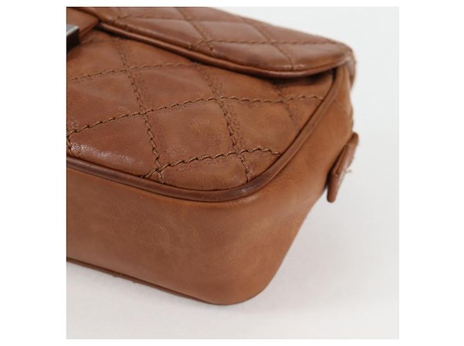 CHANEL Matelassé 25 Borsa a Spalla con Catena in Pelle Marrone Argento CC Autenticata 134215 - vista 13