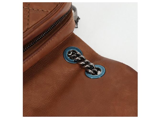 CHANEL Matelassé 25 Borsa a Spalla con Catena in Pelle Marrone Argento CC Autenticata 134215 - vista 18